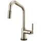 SmartTouch Pull-Down Faucet with Angled Spout and Knurled Handle in Polished Nickel Finish