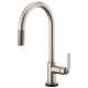 SmartTouch Pull-Down Faucet with Arc Spout and Industrial Handle in Stainless Finish