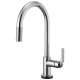 SmartTouch Pull-Down Faucet with Arc Spout and Industrial Handle in Chrome Finish