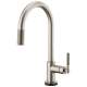 SmartTouch Pull-Down Faucet with Arc Spout and Knurled Handle in Stainless Finish