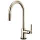SmartTouch Pull-Down Faucet with Arc Spout and Knurled Handle in Polished Nickel Finish