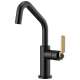Bar Faucet with Angled Spout and Industrial Handle in Matte Black/Luxe Gold Finish
