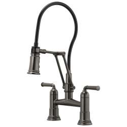 1.8 GPM Articulating Bridge Faucet in Luxe Steel Finish