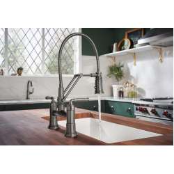 1.8 GPM Articulating Bridge Faucet in Stainless Finish