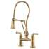 1.8 GPM Articulating Bridge Faucet with Finished Hose in Luxe Gold Finish