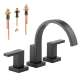 Roman Tub Trim Kit with Handles in Matte Black