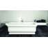 71-in L x 33.5-in W x 25.6-in H Resin Stone Freestanding Bathtub with center drain, in White