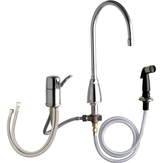 2304-ABCP Kitchen Faucet with Detached Single Lever Handle and Side Spray in Polished chrome