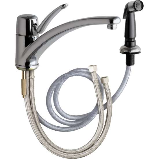 2301-ABCP Kitchen Faucet with Single Lever Handle and Side Spray in Chrome