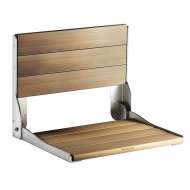 Solid Teak Wall Mounted Shower Seat in Wood