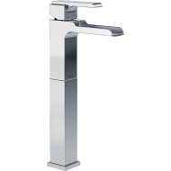 Single Handle Vessel Lavatory Faucet with Channel Spout in Polished Chrome