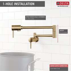 1165LF-CZ Other Contemporary Wall Mount Pot Filler in Champagne Bronze Finish
