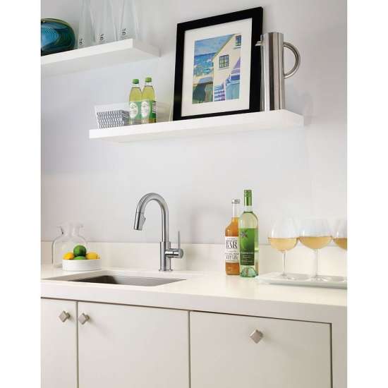 Trinsic 9959-AR-DST Single Handle Pull-Down Bar/Prep Faucet in Arctic Stainless