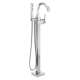 T4746-PR-FL Trillian Delta Trillian Single Handle Floor Mount Tub Filler Trim, Lumicoat Chrome