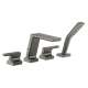 T4799-KS-PR Pivotal Delta Pivotal Roman Tub with Hand Shower Trim, Lumicoat Black Stainless