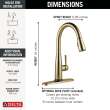 9113TV-CZ-DST Essa 11.88-in x 10.75-in x 16.00-in VoiceIQ Single-Handle Pull-Down Faucet with Touch20 Technology, Champagne Bronze