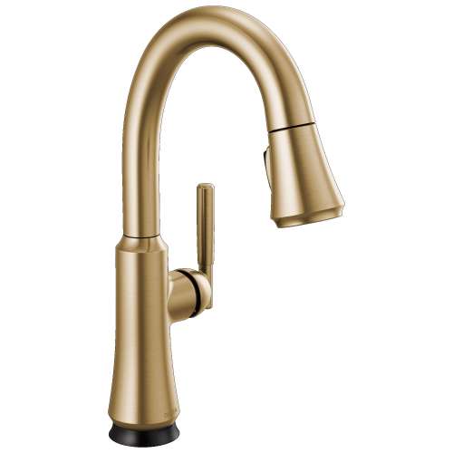 9979T-CZ-DST Coranto 1.25-in x 10.75-in x 14.38-in Single-Handle Pull-Down Bar and Prep Faucet with Touch2O Technology, Champagne Bronze