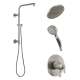 KSH-T17094-52433-SS Linden Round Emerge Shower Faucet Kit, Brushed Stainless