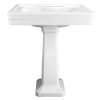 28 Inch Pedestal Bathroom Sink- Single Faucet Hole, in Canvas White