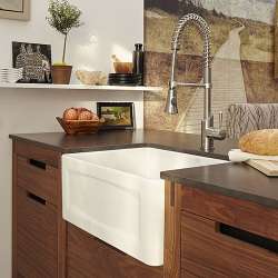 24 Inch Apron Kitchen Sink, in Canvas White