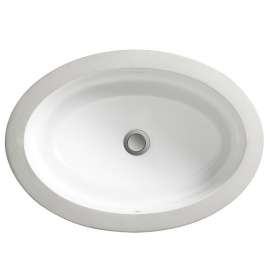 Grande Oval Under Counter Bathroom Sink, in Canvas White
