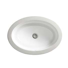 Oval Under Counter Bathroom Sink, in Canvas White
