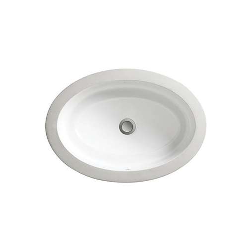 Petite Oval Under Counter Bathroom Sink, in Canvas White