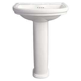 Pedestal Bathroom Sink, in Canvas White