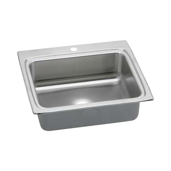 LR2522 Gourmet Lustertone Stainless Steel Single Bowl Top Mount Sink