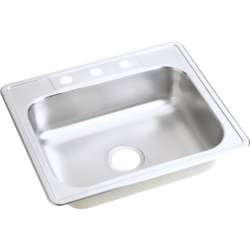 Classic D125211 Stainless Steel Single Bowl Top Mount Sink with Single Faucet Hole in Satin