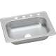 Stainless Steel Single Bowl Top Mount Sink with 2 Faucet Holes in Satin