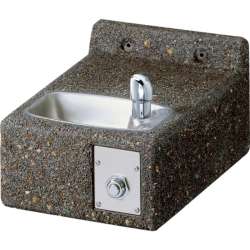 LK4593FR Outdoor Stone Drinking Fountain in Stone Aggregate