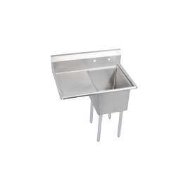 Dependabilt Stainless Steel 36-1/2" X 25-13/16" X 43-3/4" 16 Gauge One Compartment Sink W/ 18" Left Drainboard And Stainless Steel Legs, 14-1C16X20-L-18X