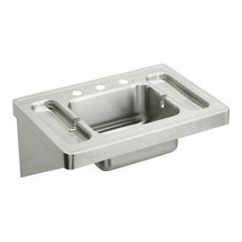 Stainless Steel 28" X 20" X 7-1/2" 3-Hole Wall Hung Lavatory Sink, ESLV28203