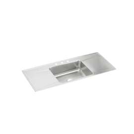 Lustertone Classic Stainless Steel 54" X 22" X 7-5/8" Mr2-Hole Single Bowl Drop-In Sink W/Drainboard, ILR5422DDMR2