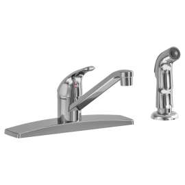 Everyday Three Hole Deck Mount Kitchen Faucet With Side Spray Chrome, LK2478CR