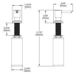 1-15/16" X 2-5/8" X 2-5/8" Soap / Lotion Dispenser Matte Black, LK321MB