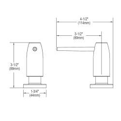 1-3/4" X 4-1/2" X 3" Soap / Lotion Dispenser Chrome (Cr), LK325CR