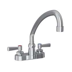 4" Centerset With Exposed Deck Faucet With 10" Arc Tube Spout 2" Lever Handles, LK406AT10L2