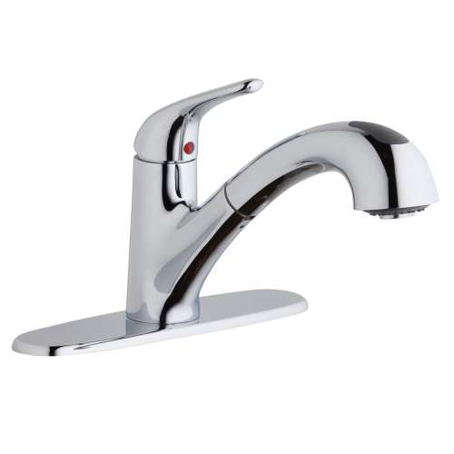 Everyday Single Hole Deck Mount Kitchen Faucet With Pull-Out Spray Lever Handle + Optional Escutcheon Chrome, LK5000CR
