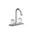 4" Centerset Deck Mount Faucet With Gooseneck Spout And Clear Crystalac Handles Chrome, LKA2475LF