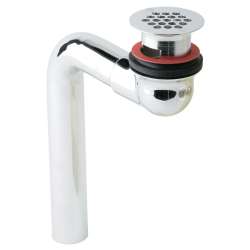 1-1/2" Or 1-5/8" Drain Outlet Fitting Chrome Plated Brass Perforated Grid And Elbow, Arranged For Overflow, LKAD174