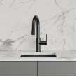 Avado Single Hole Bar Faucet With Pull-Down Spray And Lever Handle Black Stainless, LKAV3032BK