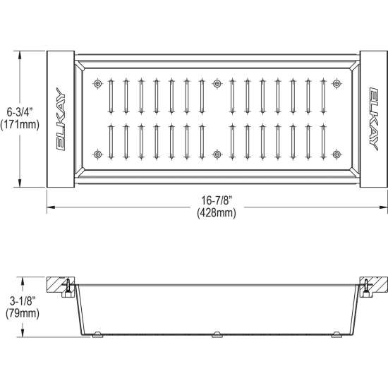 Crosstown Stainless Steel 16-7/8