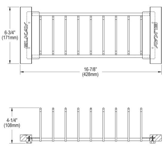 Crosstown Stainless Steel 16-7/8