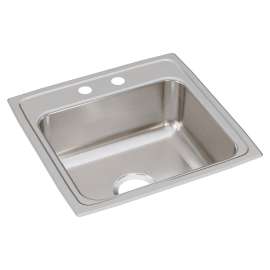 Lustertone Classic Stainless Steel 19-1/2" X 19" X 7-1/2" 2-Hole Single Bowl Drop-In Sink, LR19192