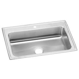 Lustertone Classic Stainless Steel 33" X 22" X 7-5/8" 1-Hole Single Bowl Drop-In Sink, LRS33221