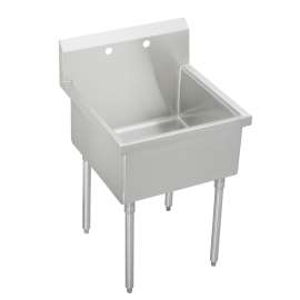 Sturdibilt Stainless Steel 27" X 27-1/2" X 14" Floor Mount Single Compartment Scullery Sink, SS8124OF2