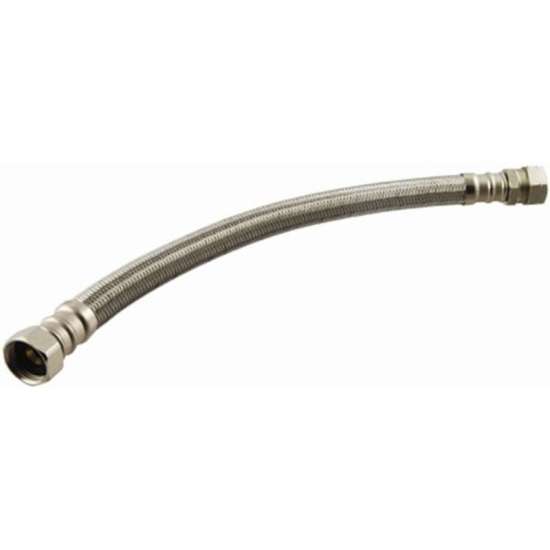 Braided Stainless Steel 18-in Water Heater Connector with 3/4-in Female Iron Pipe x 3/4-in Compression Coupling