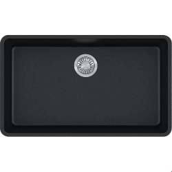 32-3/8in Single Basin Undermount Granite Kitchen Sink in Onyx